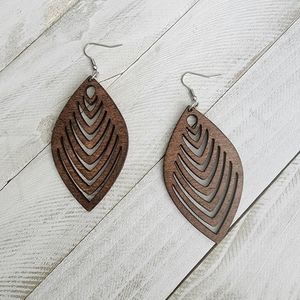 Long Wooden Earrings, Jewelry